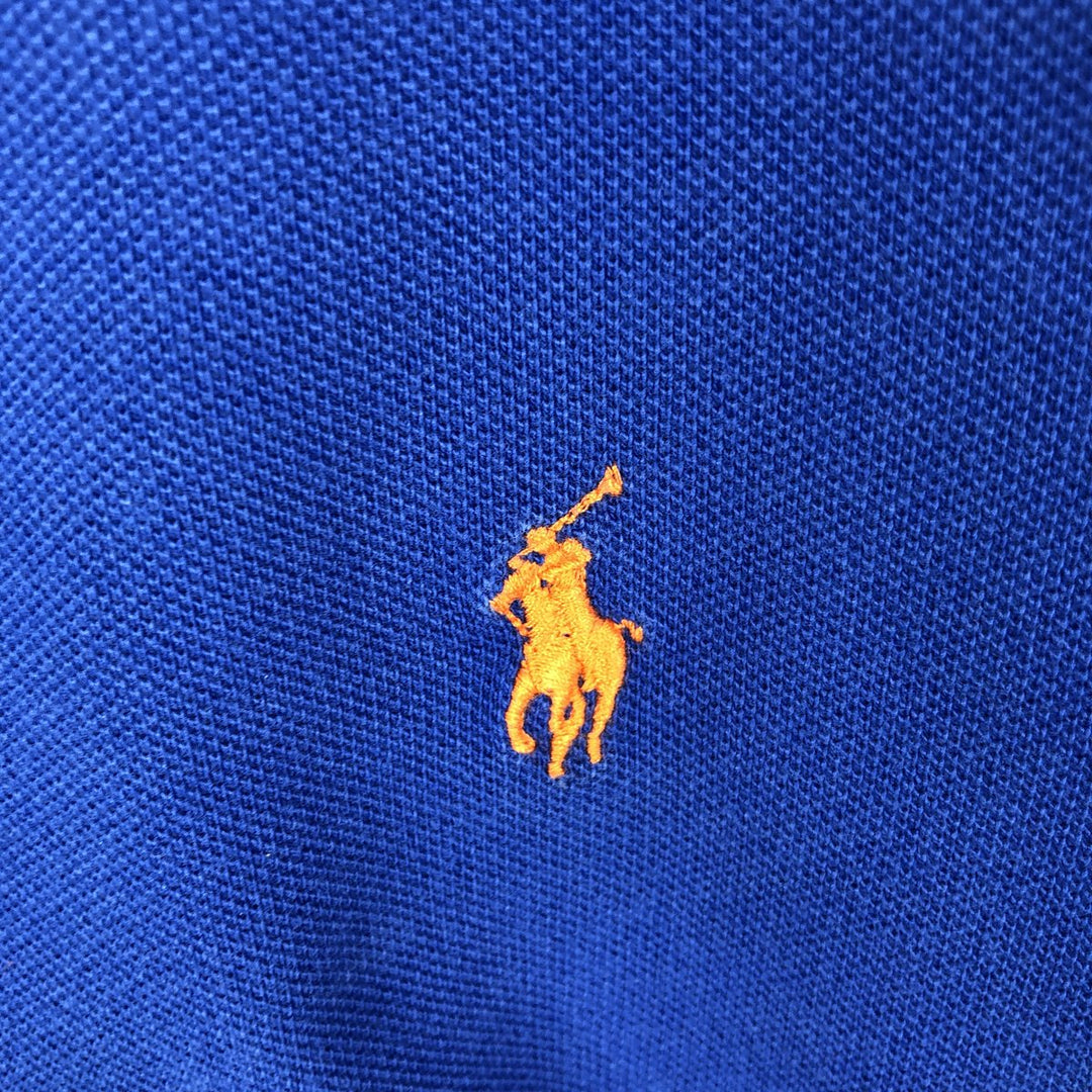 Ralph Lauren POLO by Ralph Lauren long sleeve polo shirt, men's XL size cotton blue type Vintage Second Hand