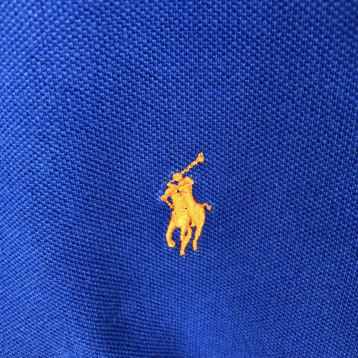 Ralph Lauren POLO by Ralph Lauren long sleeve polo shirt, men's XL size cotton blue type Vintage Second Hand