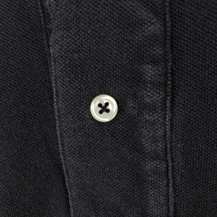 Vintage 90'S Ralph Lauren POLO by Ralph Lauren long-sleeved polo shirt, Made in USA, Men's Size L cotton black type Vintage Second Hand