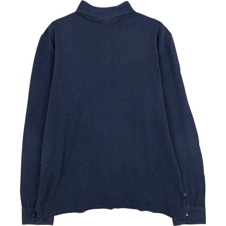Ralph Lauren POLO by Ralph Lauren Mercerized Pima Mesh Long Sleeve Polo Shirt, Men's XL Pima Cotton navy blue type Vintage Second Hand