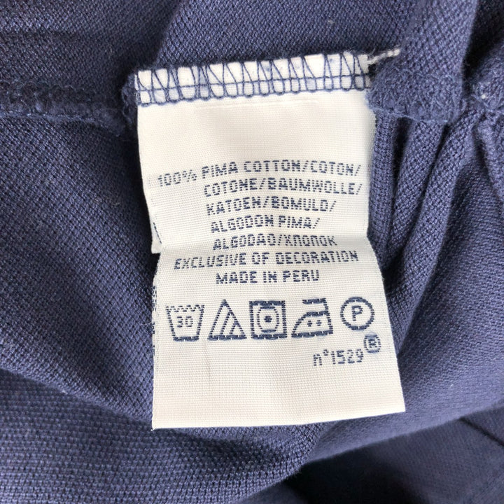 Ralph Lauren POLO by Ralph Lauren Mercerized Pima Mesh Long Sleeve Polo Shirt, Men's XL Pima Cotton navy blue type Vintage Second Hand