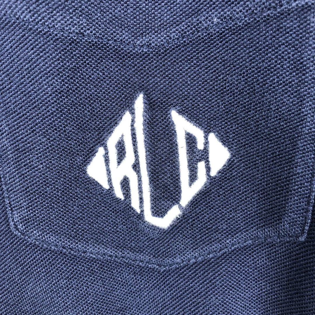 Ralph Lauren POLO by Ralph Lauren Mercerized Pima Mesh Long Sleeve Polo Shirt, Men's XL Pima Cotton navy blue type Vintage Second Hand