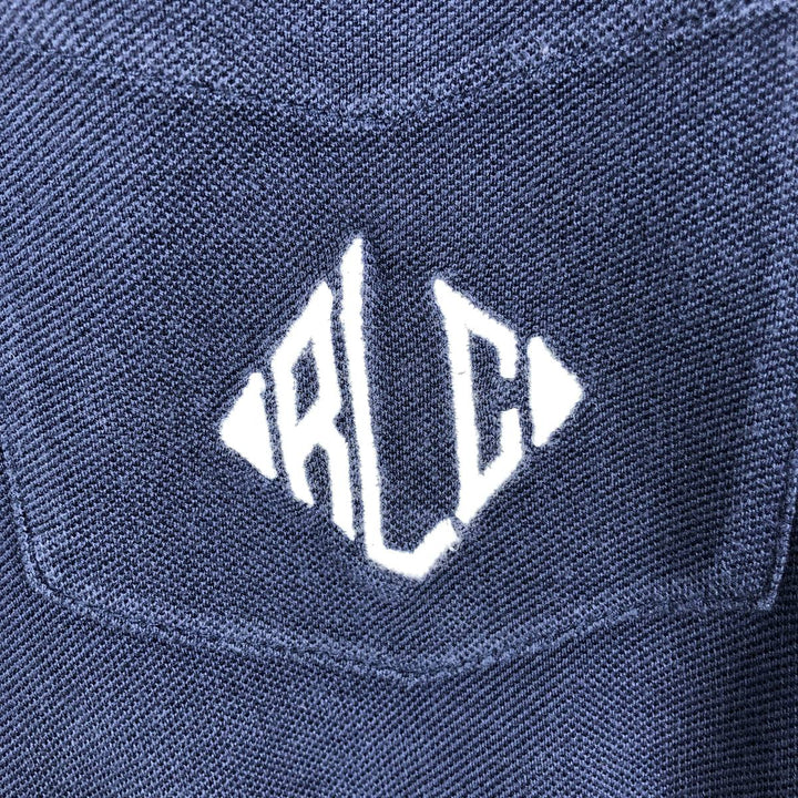 Ralph Lauren POLO by Ralph Lauren Mercerized Pima Mesh Long Sleeve Polo Shirt, Men's XL Pima Cotton navy blue type Vintage Second Hand