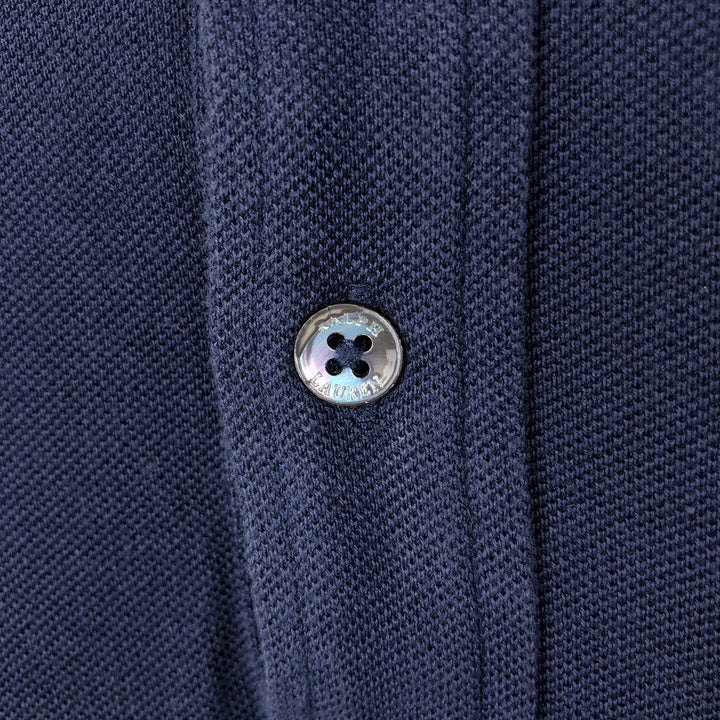 Ralph Lauren POLO by Ralph Lauren Mercerized Pima Mesh Long Sleeve Polo Shirt, Men's XL Pima Cotton navy blue type Vintage Second Hand