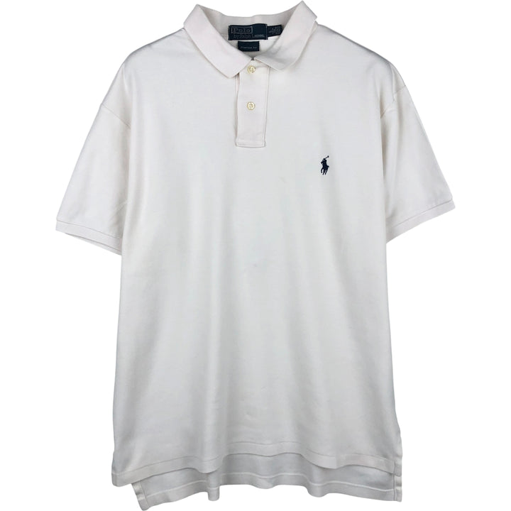 Ralph Lauren POLO by Ralph Lauren CUSTOM FIT short sleeve polo shirt, men's size L cotton white type Vintage Second Hand