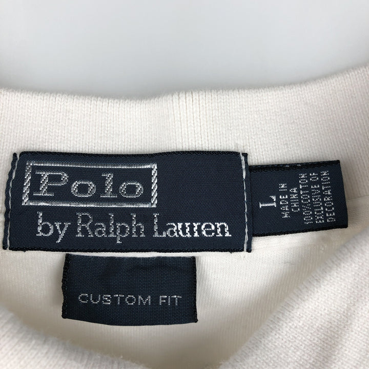 Ralph Lauren POLO by Ralph Lauren CUSTOM FIT short sleeve polo shirt, men's size L cotton white type Vintage Second Hand