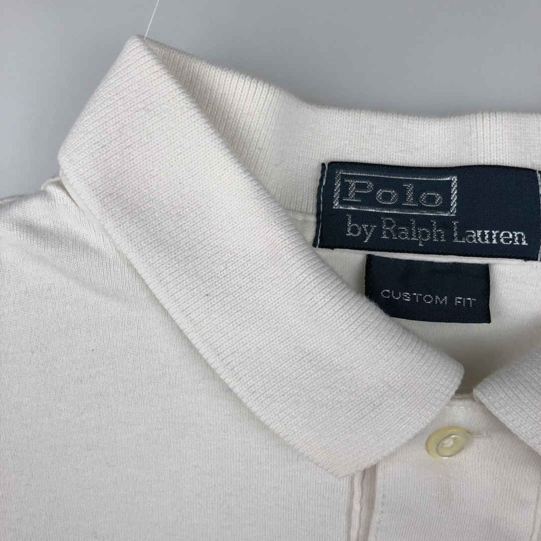 Ralph Lauren POLO by Ralph Lauren CUSTOM FIT short sleeve polo shirt, men's size L cotton white type Vintage Second Hand