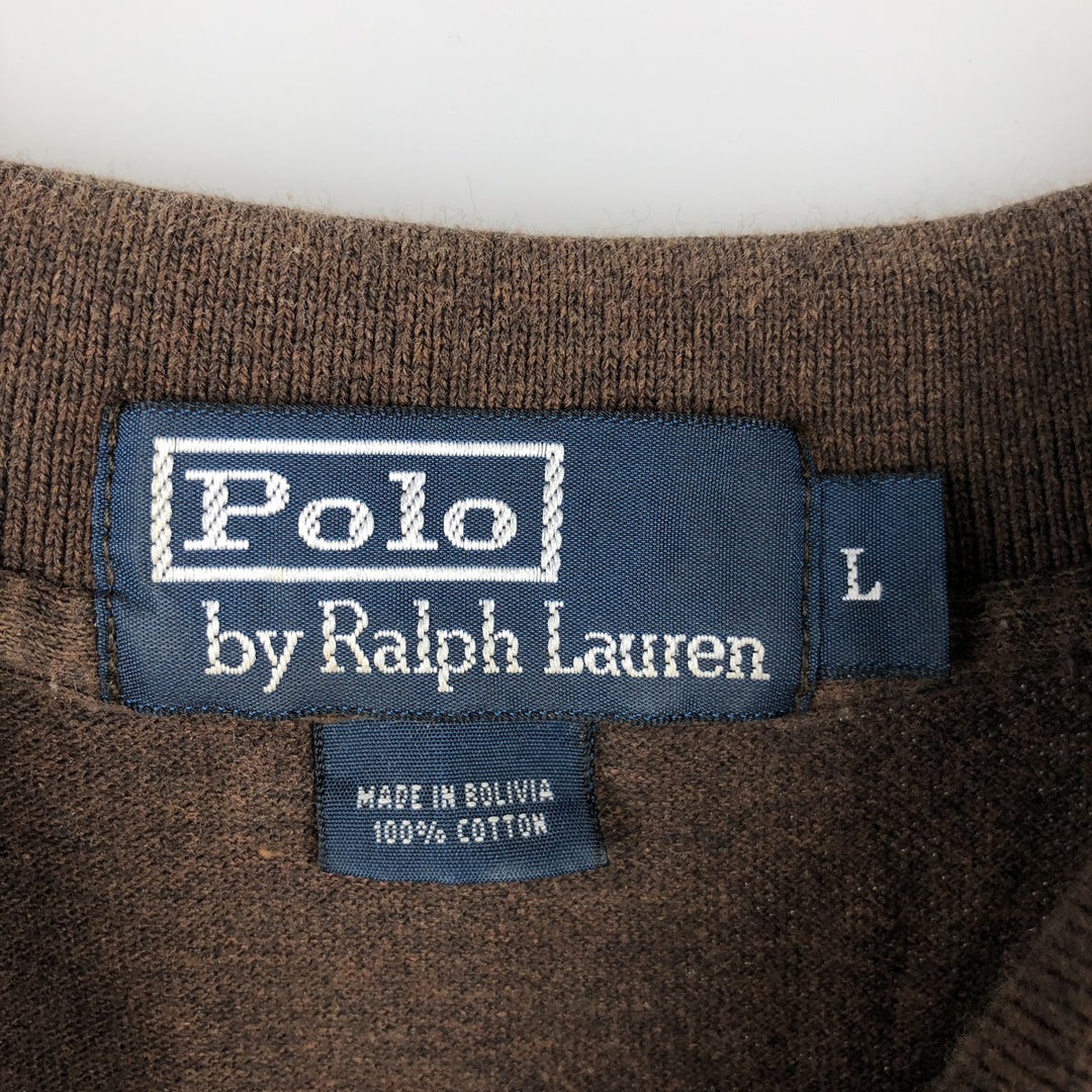 Ralph Lauren POLO by Ralph Lauren short sleeve polo shirt, men's size L cotton brown type Vintage Second Hand