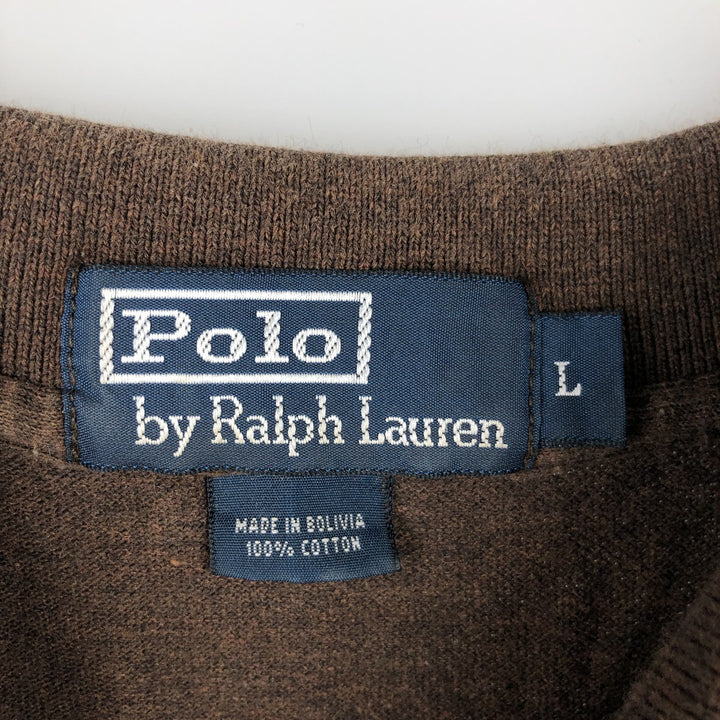 Ralph Lauren POLO by Ralph Lauren short sleeve polo shirt, men's size L cotton brown type Vintage Second Hand