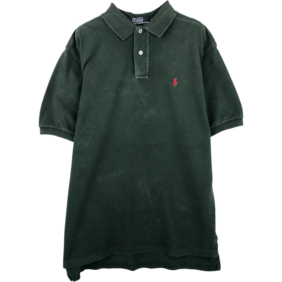Ralph Lauren POLO by Ralph Lauren short sleeve polo shirt, men's size M cotton Green type dark green Vintage Second Hand