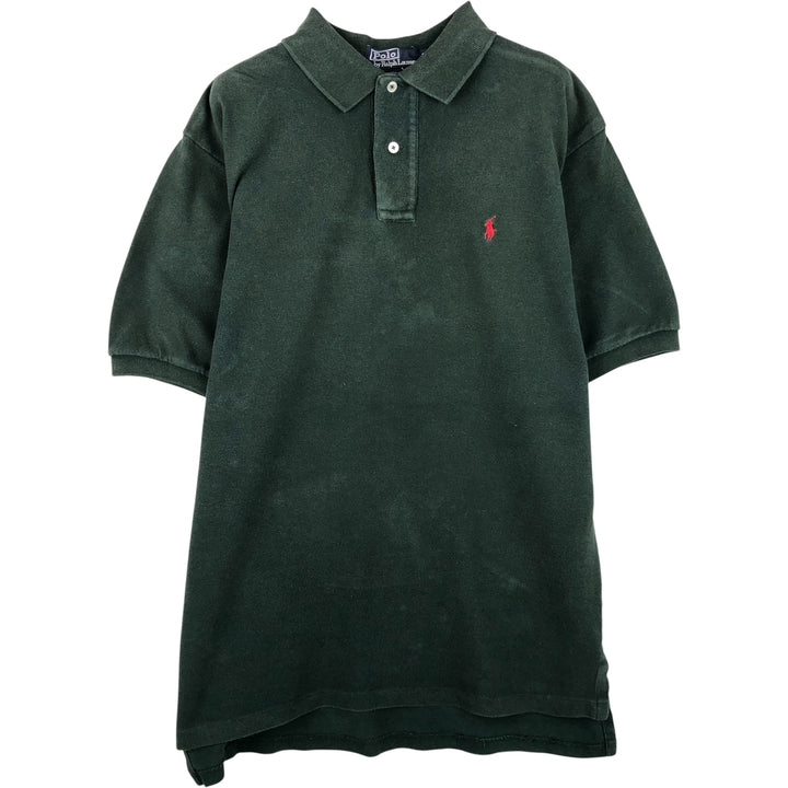 Ralph Lauren POLO by Ralph Lauren short sleeve polo shirt, men's size M cotton Green type dark green Vintage Second Hand