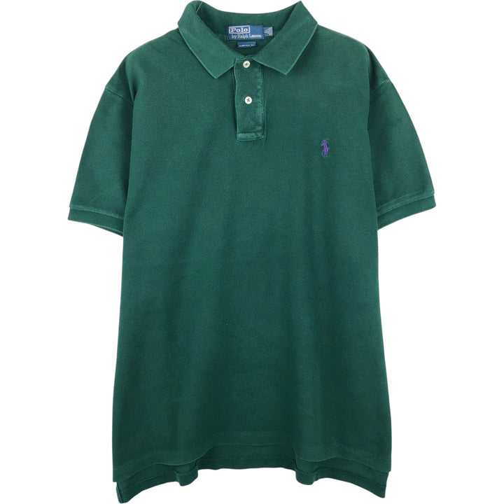 Ralph Lauren POLO by Ralph Lauren CUSTOM FIT short sleeve polo shirt, men's XL size cotton green type Vintage Second Hand