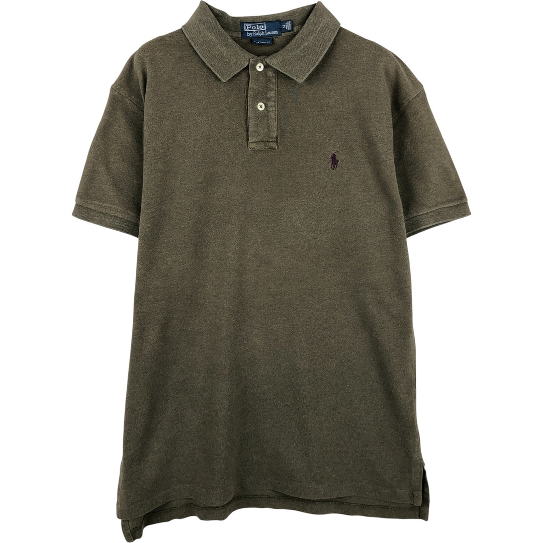 Ralph Lauren POLO by Ralph Lauren CUSTOM FIT short sleeve polo shirt, men's M size cotton Khaki type Vintage Second Hand