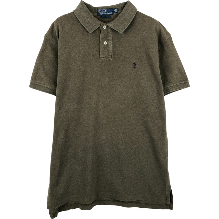Ralph Lauren POLO by Ralph Lauren CUSTOM FIT short sleeve polo shirt, men's M size cotton Khaki type Vintage Second Hand
