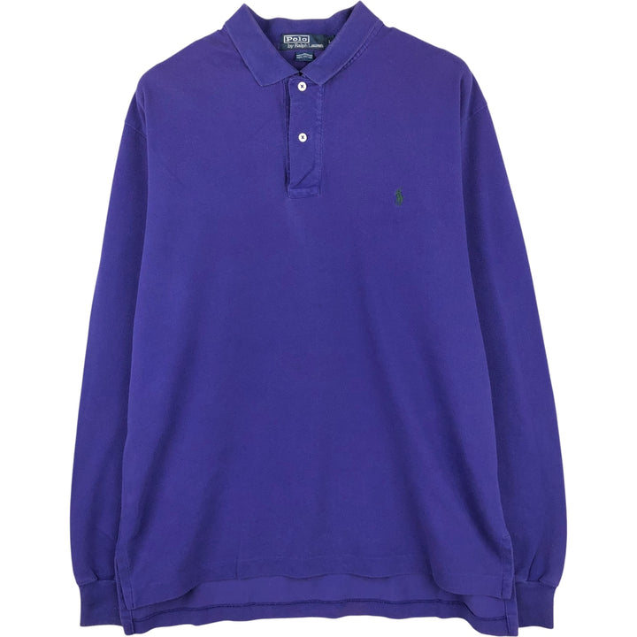 Ralph Lauren POLO by Ralph Lauren long sleeve polo shirt, men's size L cotton Purple type blue-purple Vintage Second Hand