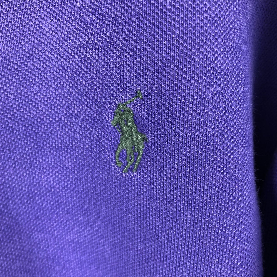 Ralph Lauren POLO by Ralph Lauren long sleeve polo shirt, men's size L cotton Purple type blue-purple Vintage Second Hand