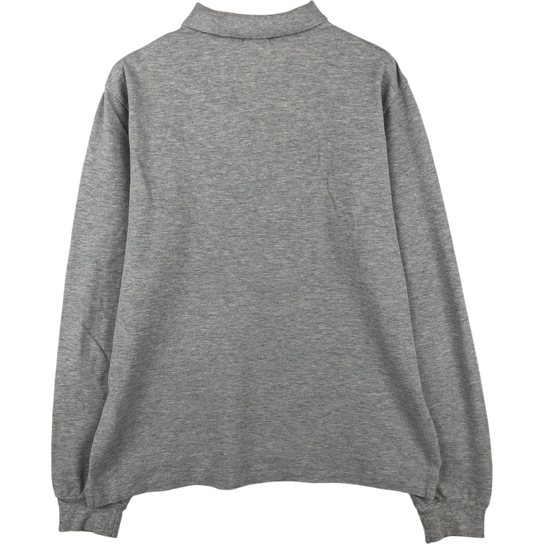 Ralph Lauren POLO by Ralph Lauren Slim Fit Long Sleeve Polo Shirt, Men's Size L cotton gray type Vintage Second Hand