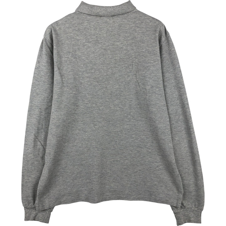 Ralph Lauren POLO by Ralph Lauren Slim Fit Long Sleeve Polo Shirt, Men's Size L cotton gray type Vintage Second Hand