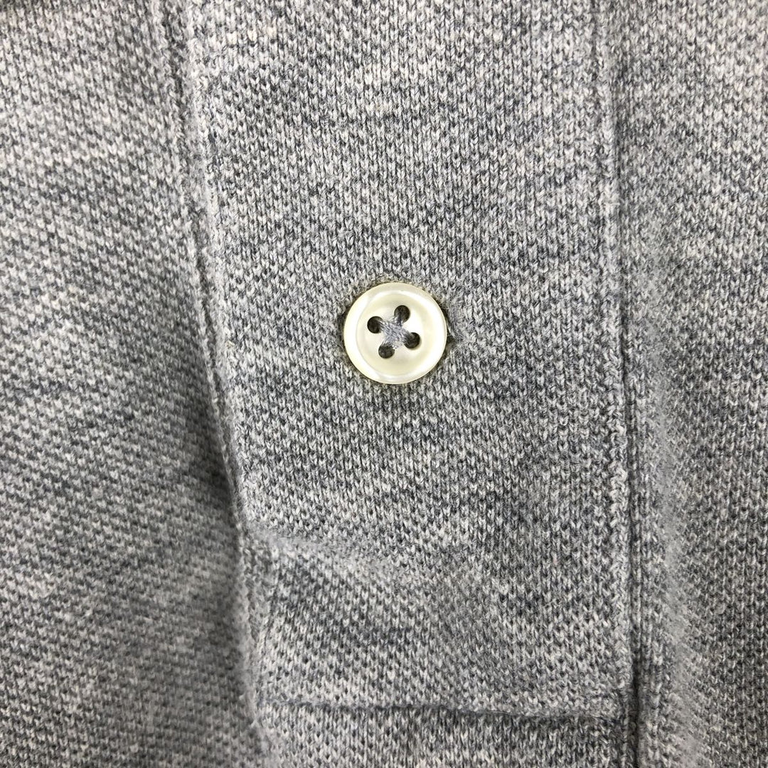 Ralph Lauren POLO by Ralph Lauren Slim Fit Long Sleeve Polo Shirt, Men's Size L cotton gray type Vintage Second Hand