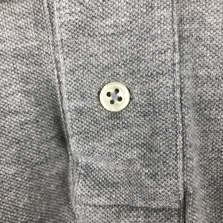 Ralph Lauren POLO by Ralph Lauren Slim Fit Long Sleeve Polo Shirt, Men's Size L cotton gray type Vintage Second Hand