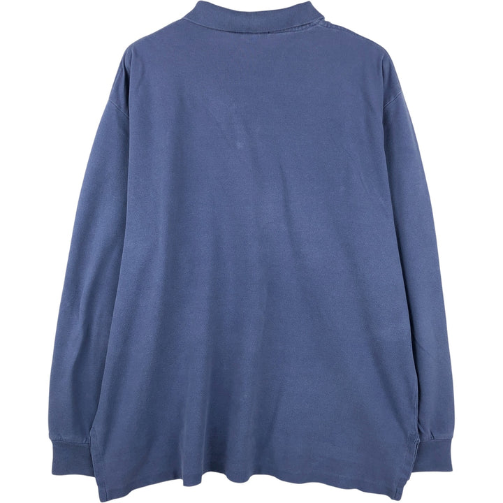Ralph Lauren POLO by Ralph Lauren long sleeve polo shirt, men's XL size cotton blue type Vintage Second Hand