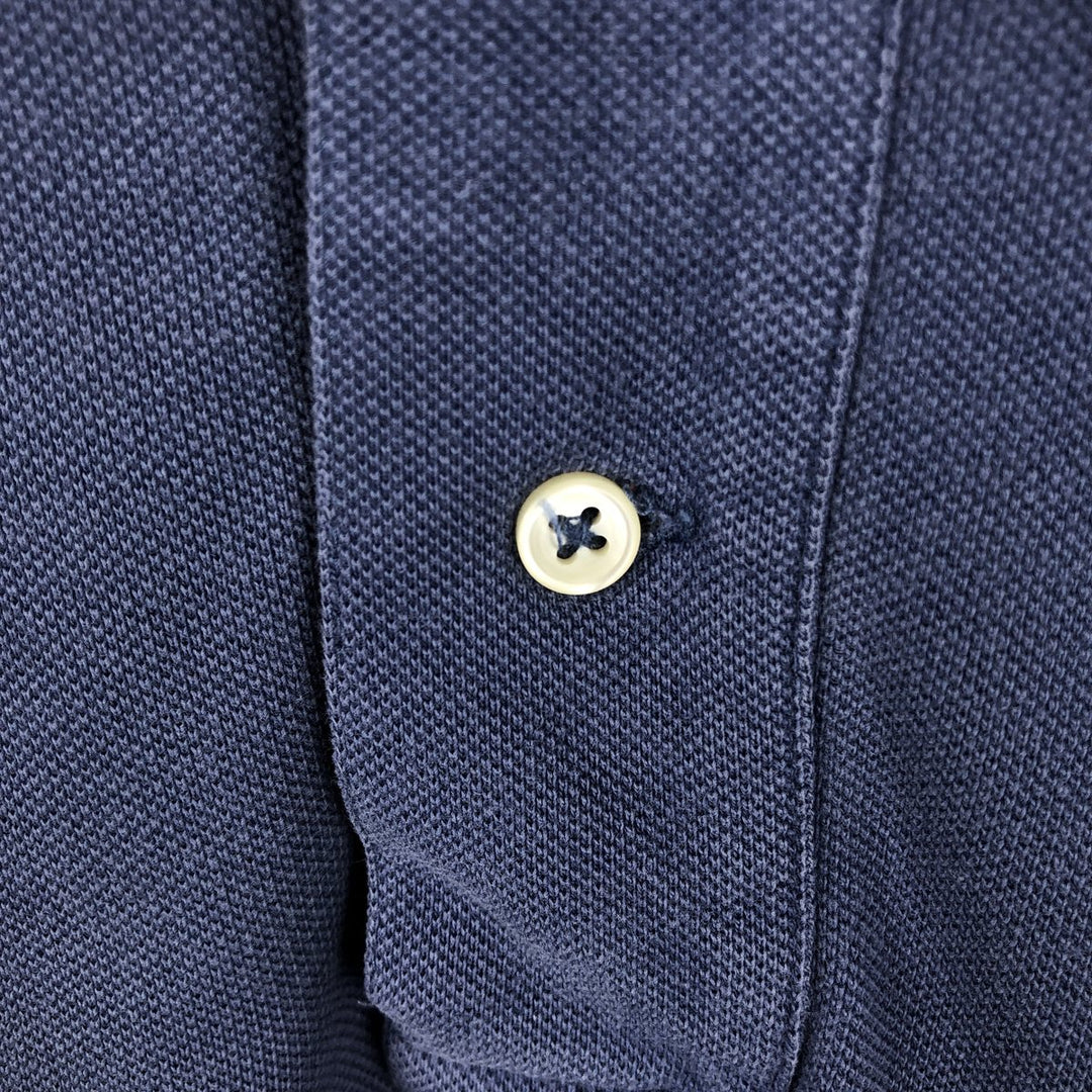 Ralph Lauren POLO by Ralph Lauren long sleeve polo shirt, men's XL size cotton blue type Vintage Second Hand