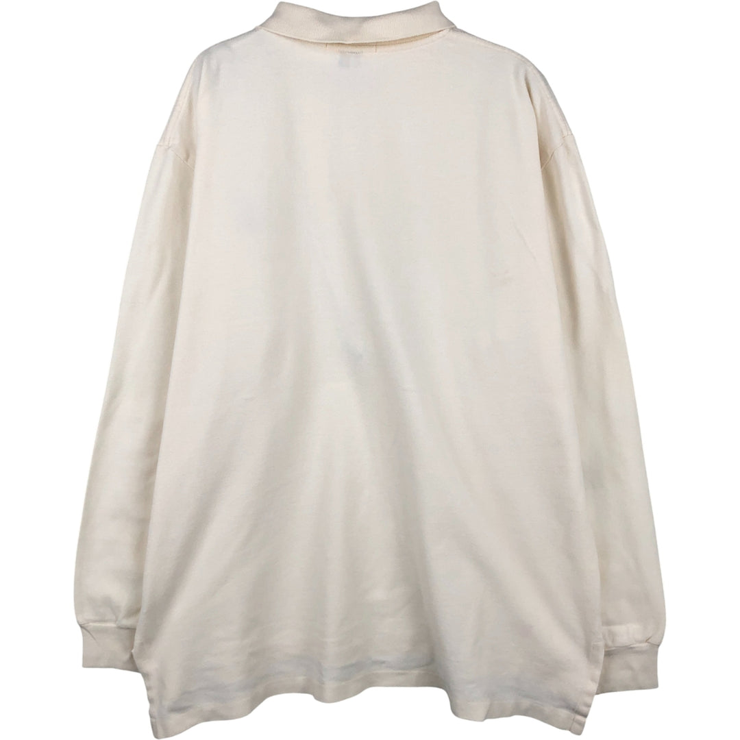 Ralph Lauren POLO by Ralph Lauren long sleeve polo shirt, men's XL size cotton pale white type Vintage Second Hand