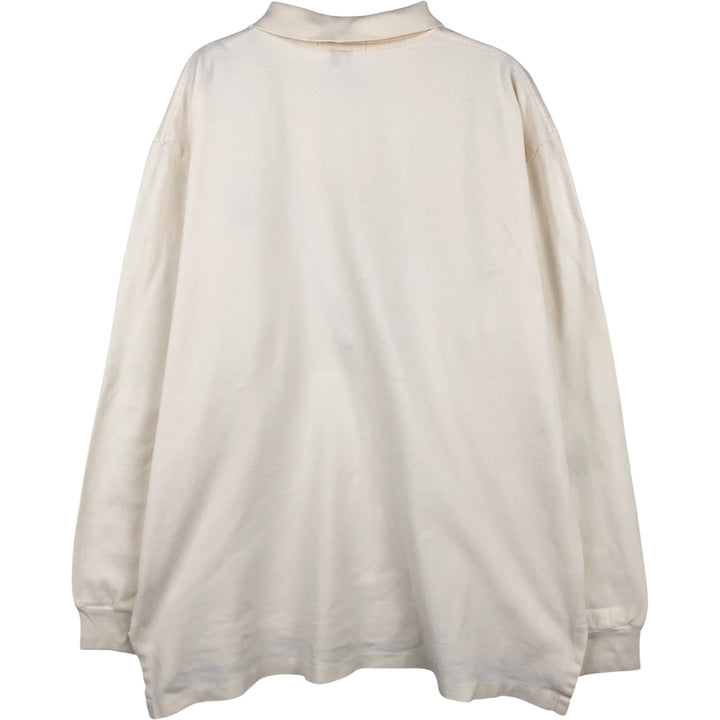 Ralph Lauren POLO by Ralph Lauren long sleeve polo shirt, men's XL size cotton pale white type Vintage Second Hand