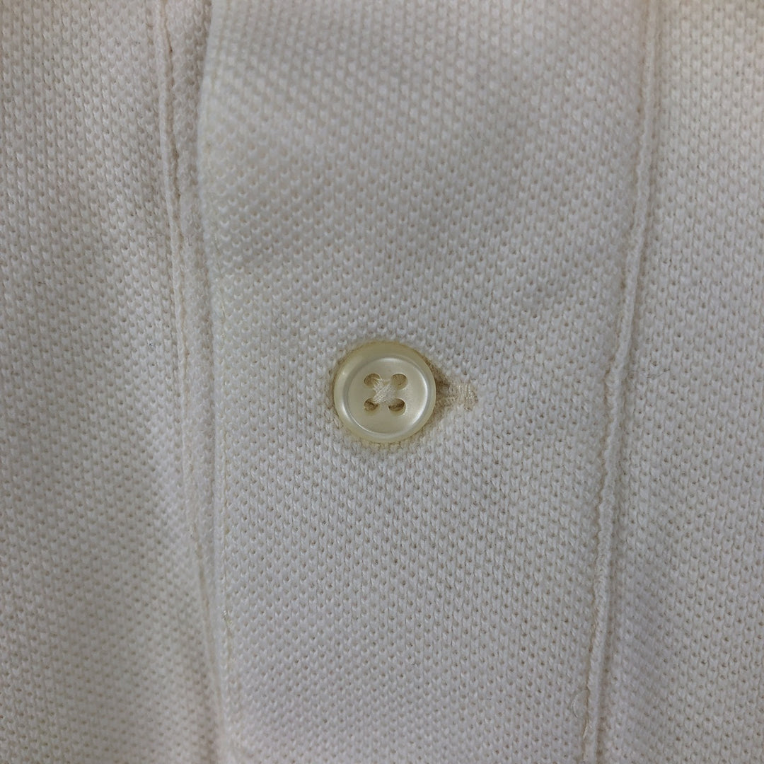 Ralph Lauren POLO by Ralph Lauren long sleeve polo shirt, men's XL size cotton pale white type Vintage Second Hand