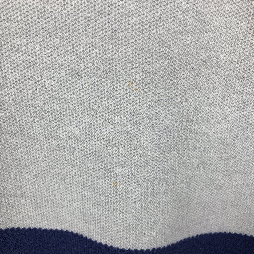 Vintage 90'S Ralph Lauren POLO by Ralph Lauren long-sleeved striped polo shirt, made in the USA, size L, men's cotton gray type Vintage Second Hand