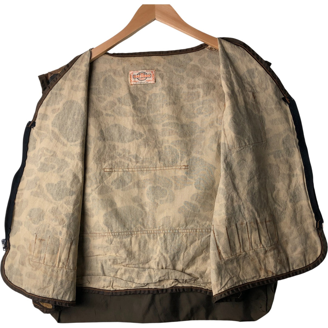 Vintage 1970'S SAFTBAK Duck Hunter Camo Hunting Vest, Men's Size XL unclear Khaki type Vintage Second Hand