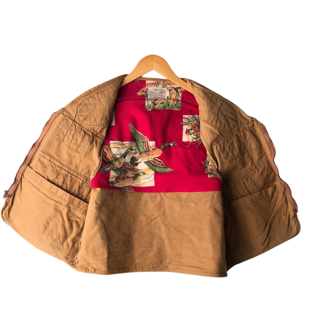 Vintage 1960'S Penney's FOREMOST duck hunting vest, size L, men's unclear brown type Vintage Second Hand