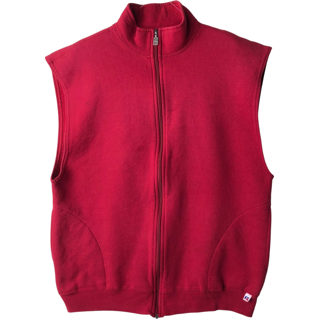 90'S Vintage Russell Full-Zip Polyester/Cotton Vest, Men's Size L cotton pink type Vintage Second Hand