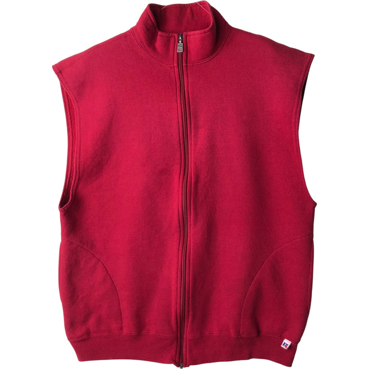 90'S Vintage Russell Full-Zip Polyester/Cotton Vest, Men's Size L cotton pink type Vintage Second Hand