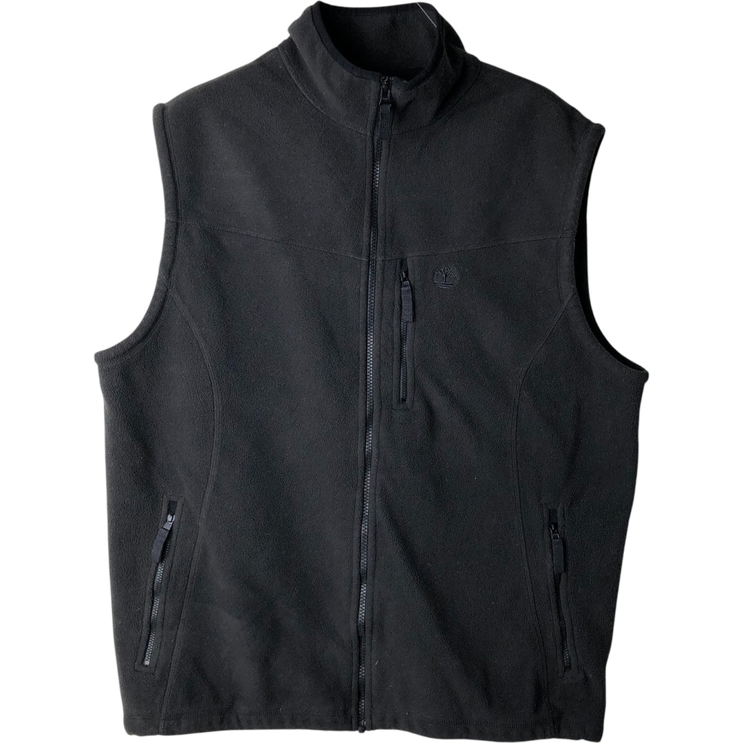 Timberland Fleece Vest, Men's Size L polyester black type Vintage Second Hand