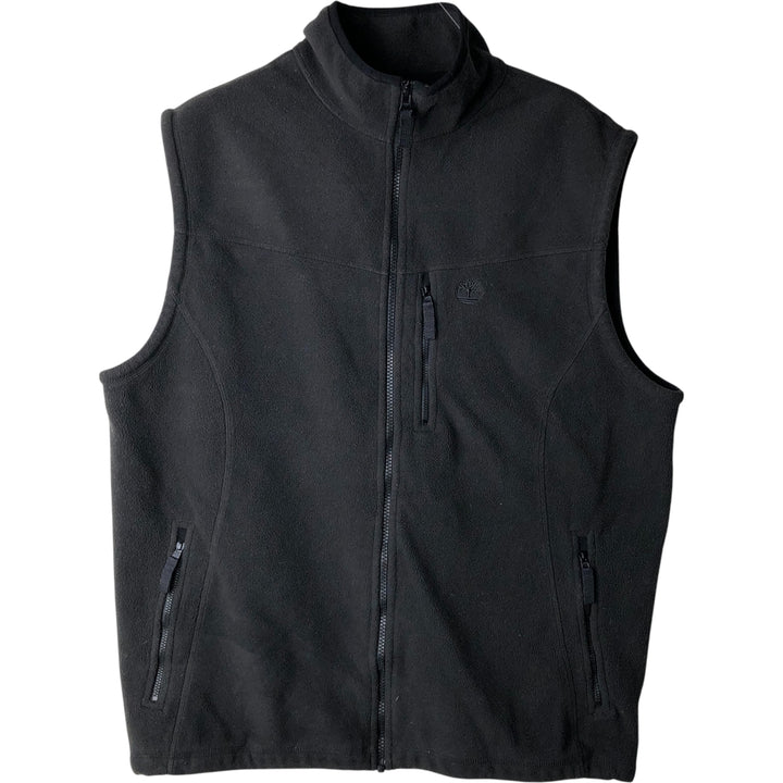 Timberland Fleece Vest, Men's Size L polyester black type Vintage Second Hand