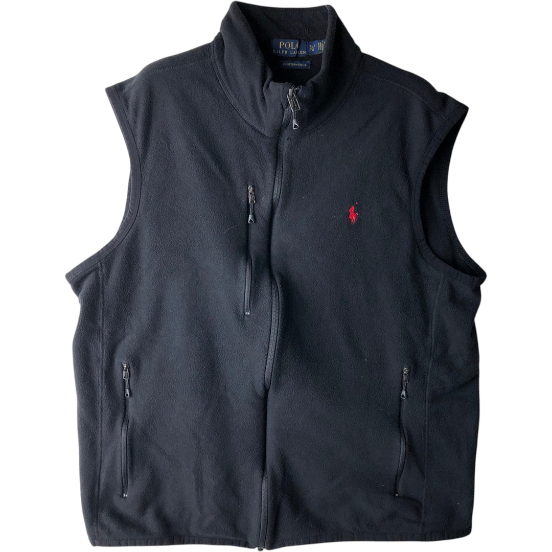 Ralph Lauren POLO RALPH LAUREN fleece vest, men's size XL polyester black type Vintage Second Hand