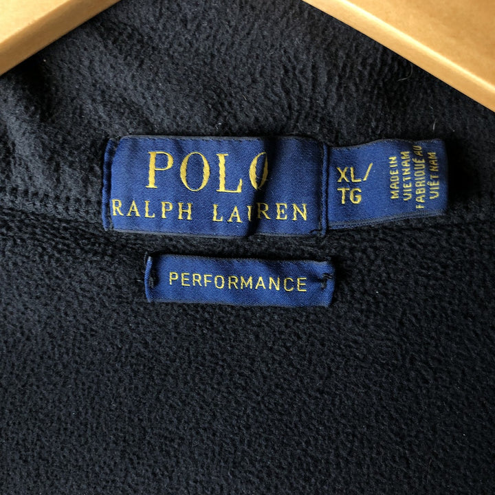 Ralph Lauren POLO RALPH LAUREN fleece vest, men's size XL polyester black type Vintage Second Hand