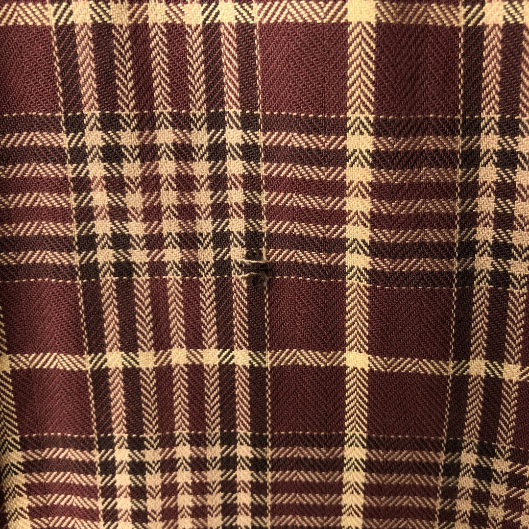 90s-00'S Vintage LLBean Long Sleeve Button-Down Check Shirt, Men's Size L cotton red type reddish brown Vintage Second Hand