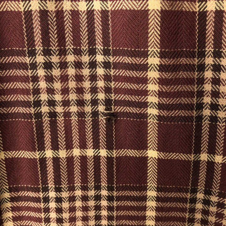 90s-00'S Vintage LLBean Long Sleeve Button-Down Check Shirt, Men's Size L cotton red type reddish brown Vintage Second Hand