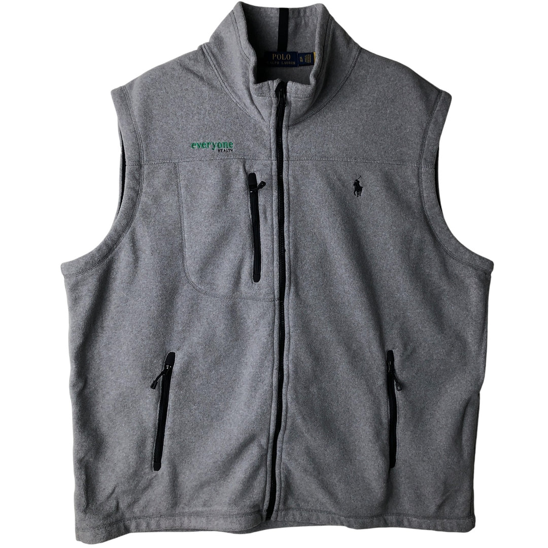 Ralph Lauren POLO RALPH LAUREN fleece vest, men's size XL polyester gray type Vintage Second Hand