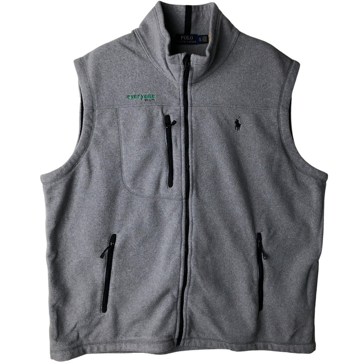 Ralph Lauren POLO RALPH LAUREN fleece vest, men's size XL polyester gray type Vintage Second Hand