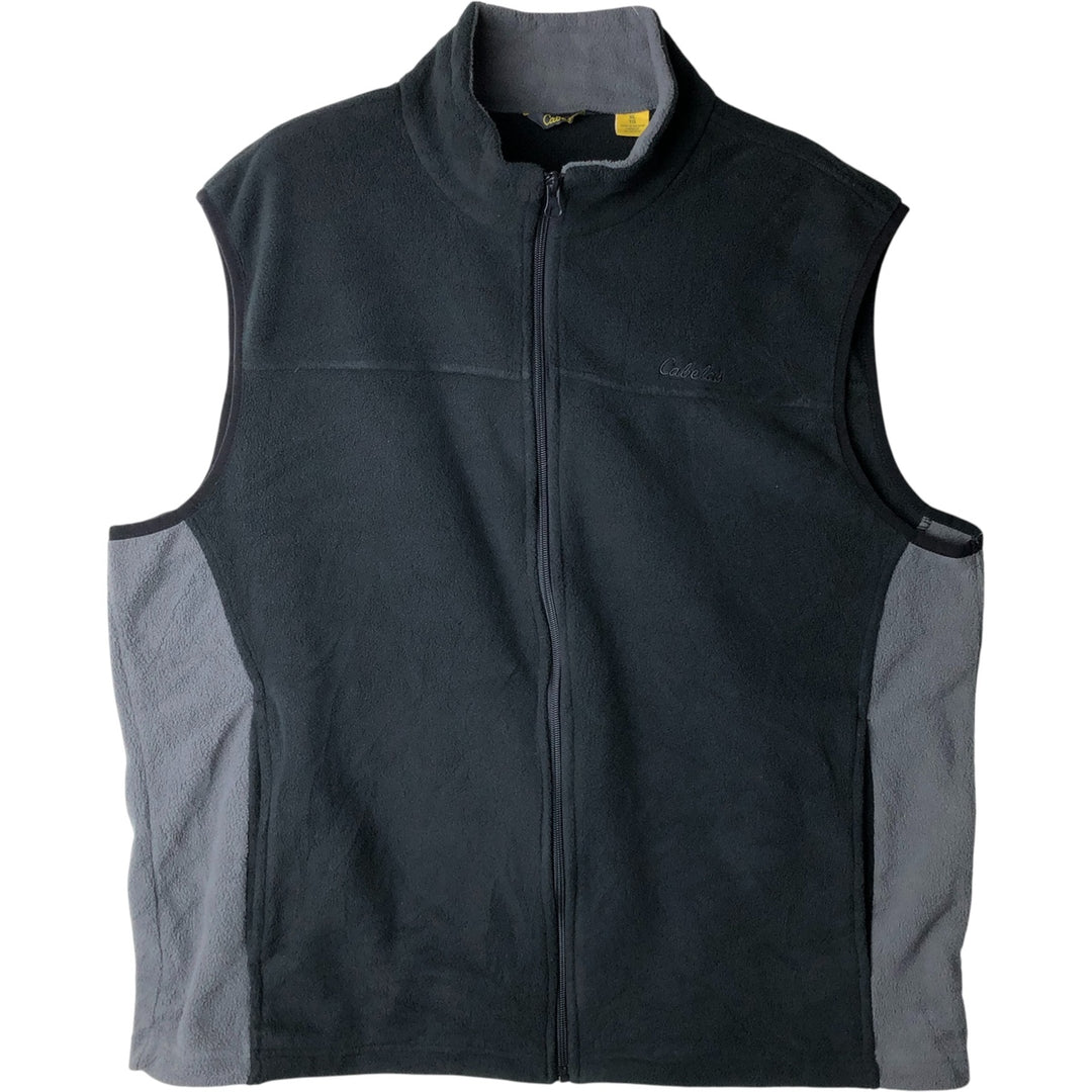 Cabelas fleece vest, men's size XL polyester black type Vintage Second Hand