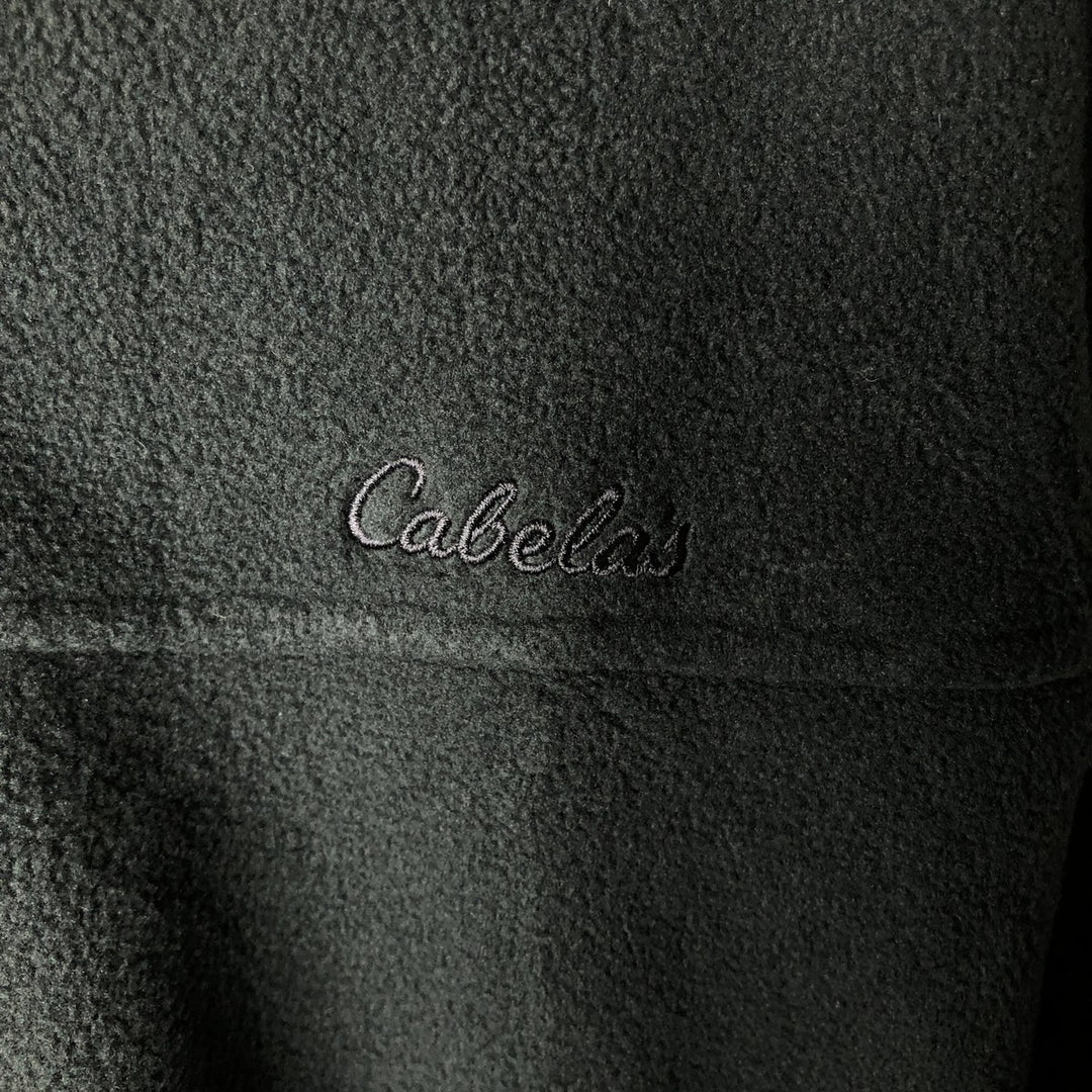 Cabelas fleece vest, men's size XL polyester black type Vintage Second Hand