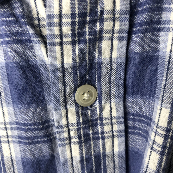 Eddie Bauer Long Sleeve Button-Down Check Shirt, Men's Size M cotton blue type Vintage Second Hand