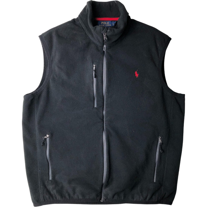 Ralph Lauren POLO RALPH LAUREN PERFORMANCE fleece vest, men's size L polyester black type Vintage Second Hand