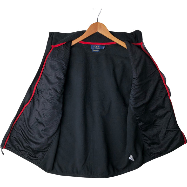 Ralph Lauren POLO RALPH LAUREN PERFORMANCE fleece vest, men's size L polyester black type Vintage Second Hand