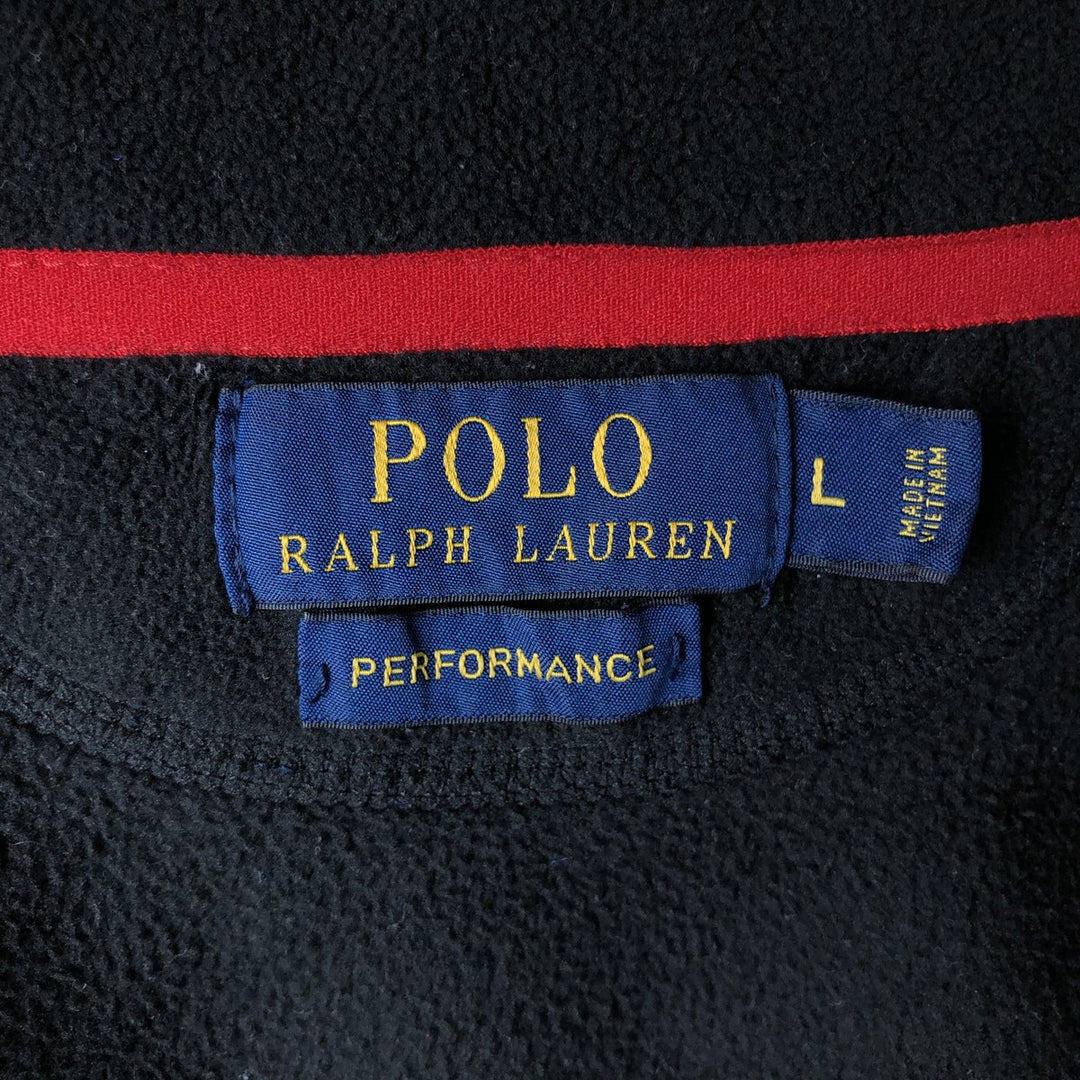 Ralph Lauren POLO RALPH LAUREN PERFORMANCE fleece vest, men's size L polyester black type Vintage Second Hand