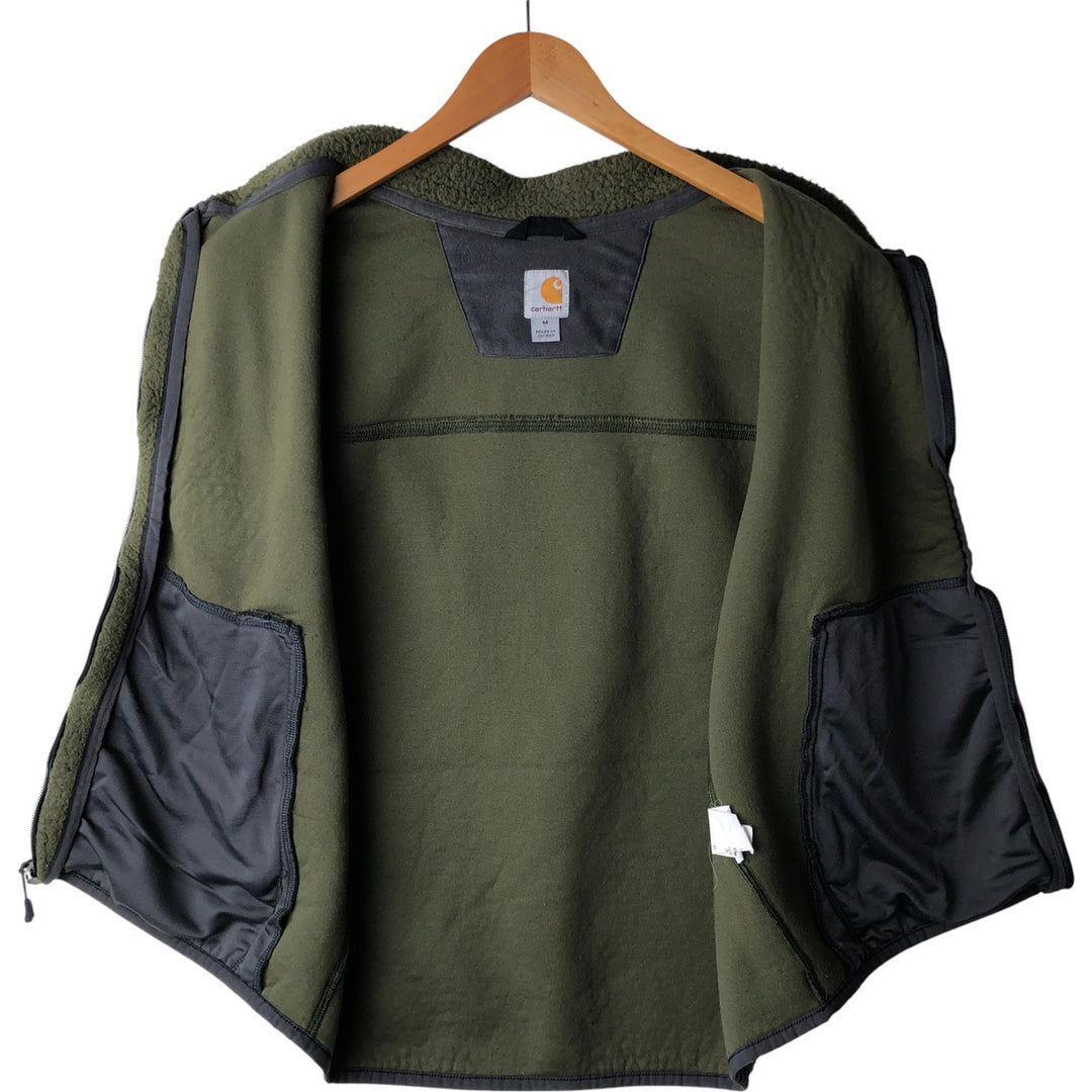 Carhartt boa vest, men's size M polyester Khaki type Vintage Second Hand