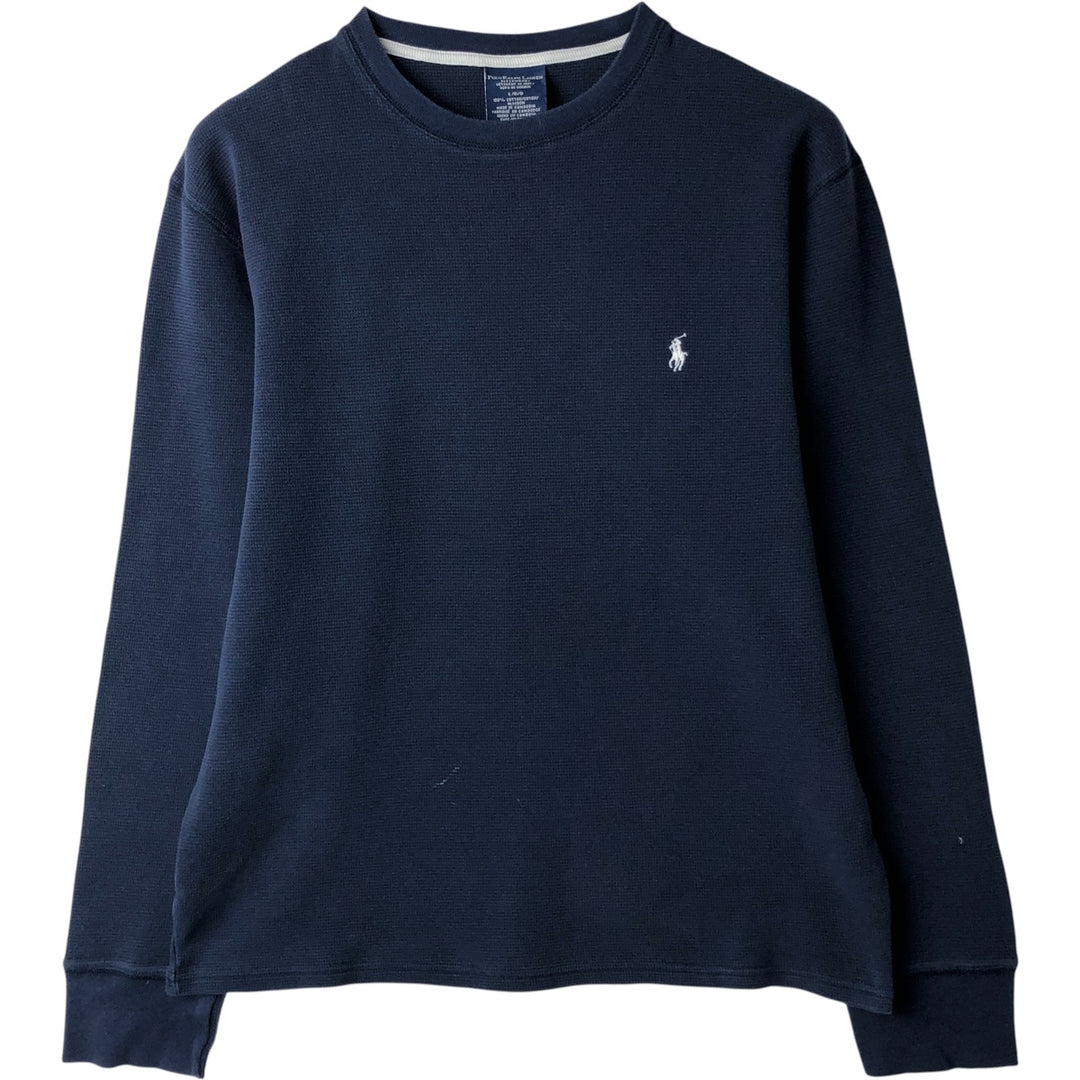 Ralph Lauren Polo Ralph Lauren Sleepwear Thermal T-Shirt, Waffle, Men's Size L cotton navy blue type Vintage Second Hand